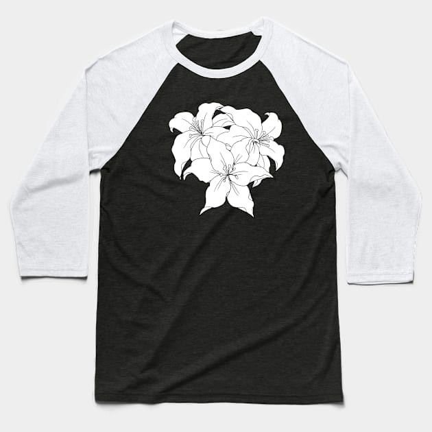 Lillies Baseball T-Shirt by Hincaru